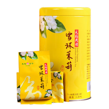 中國【天福茗茶】用情雪環茉莉花茶 Jasmine Green Tea M6 (100g/3.5 oz/ tin)
