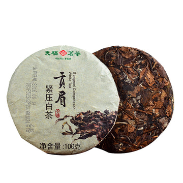 中國【天福茗茶】貢眉白茶餅 S2 (100g/3.5 oz/biscuit)