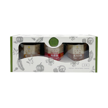 台灣直郵【梅山茶油】MEI-SHAN TEA-SEEDS OIL 醬料禮盒組 (苦茶油堅果辣椒+苦茶油素XO醬+麻油薑泥) 160g*3
