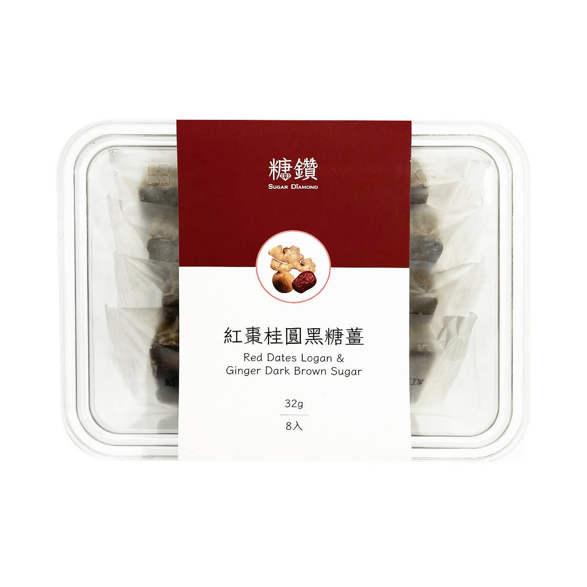 台灣直郵【糖鑽】SUGAR DIAMOND 紅棗桂圓黑糖薑 256g 8入
