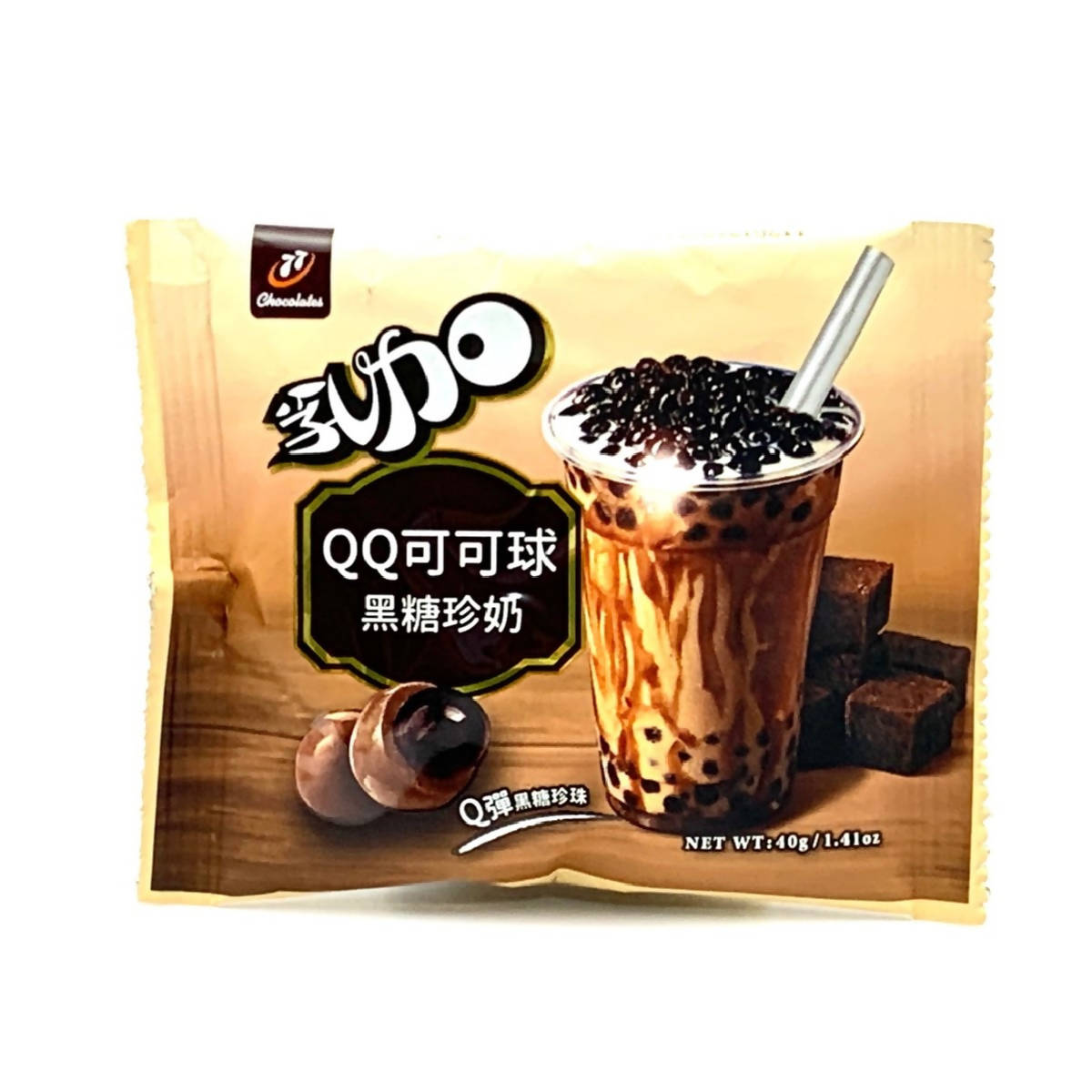 Taiwan Direct Mail【77 Milk Plus】HUNYA FOODS QQ Cocoa Balls (Brown Sugar Milk) 40g/bag 