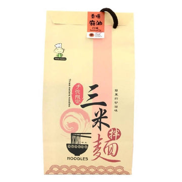 Taiwan Direct Mail [Three Rice Noodles] THREE METERS NOODLES Fragrant Sesame Oil Dry Noodles 520g 4pcs 