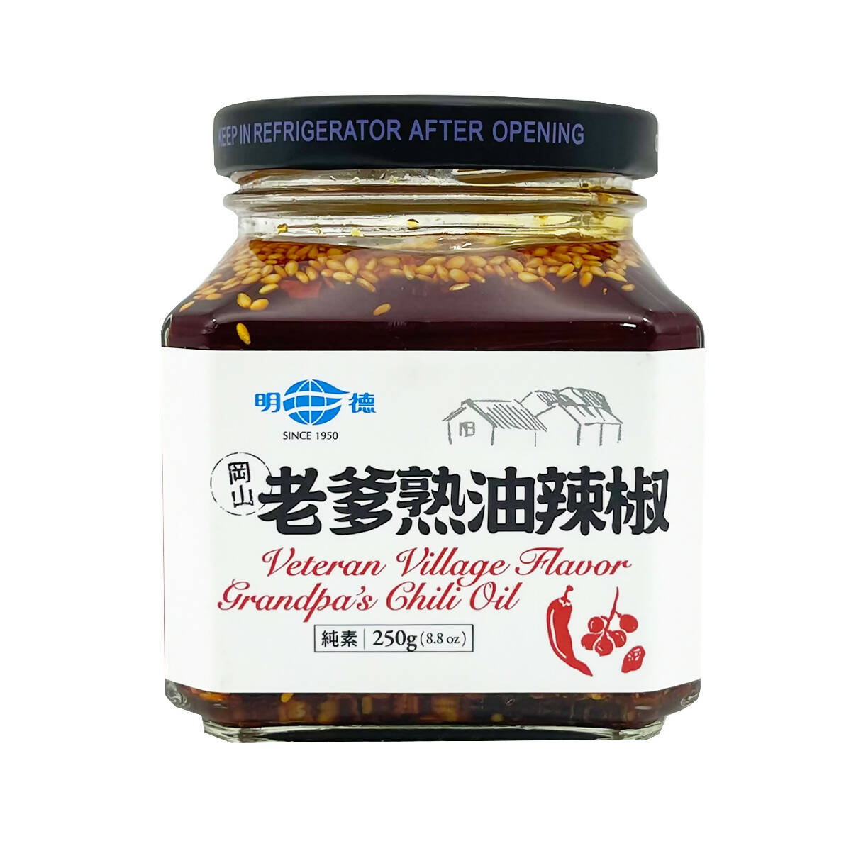 台灣直郵【明德】MINGTEH 老爹熟油辣椒 (大辣) 250g