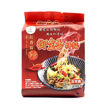 [台灣直郵]金雞牌 JINGJIMEN 御金香拌麵 - 川香麻辣 390g 3入(保質期:2023/10/29)