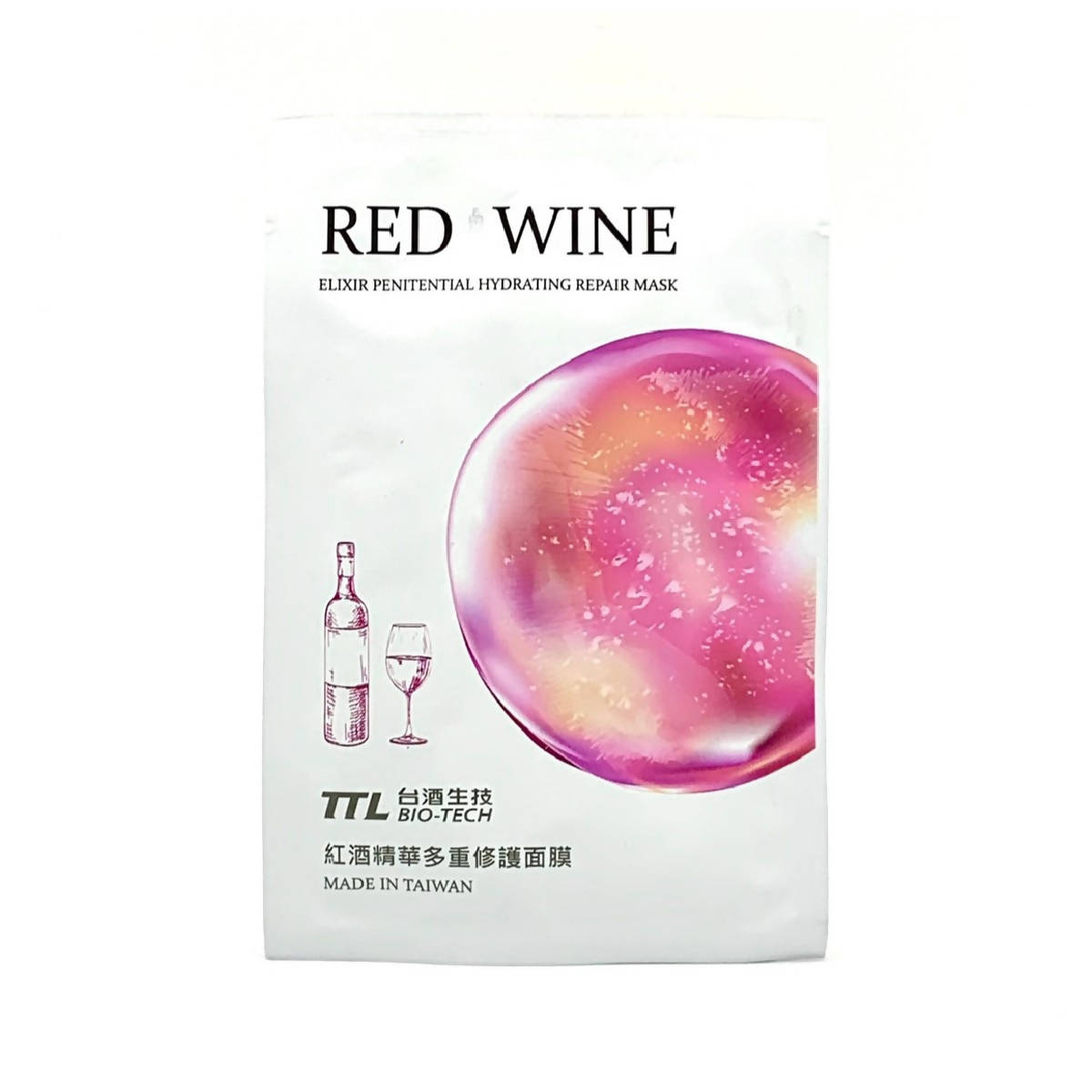 台灣直郵【台酒】 TTL TAIWAN 紅酒精華多重修護面膜 25ml (單片)