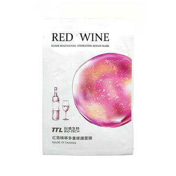 [台灣直郵]台酒 TTL TAIWAN VINATA 紅酒精華多重修護面膜 25ml (單片)